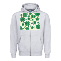 Heather Grey st patrick clover Zipper Hoodie - MaliasSmallBusiness