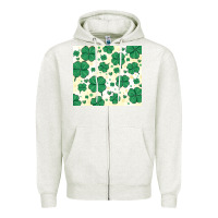 Oatmeal Heather st patrick clover Zipper Hoodie - MaliasSmallBusiness