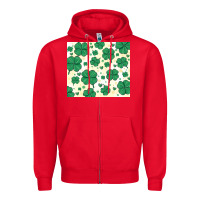 Red st patrick clover Zipper Hoodie - MaliasSmallBusiness
