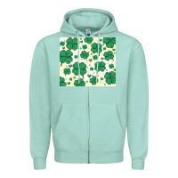Seafoam st patrick clover Zipper Hoodie - MaliasSmallBusiness