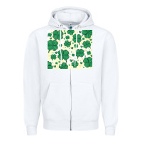 White st patrick clover Zipper Hoodie - MaliasSmallBusiness