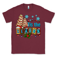 Burgundy tis the season christmas tree cake ado Classic Tee - AdoDesignShop