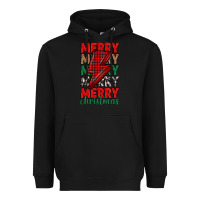 Black merry christmas lightning bolt Heavyweight Hoodie - MaliasSmallBusiness