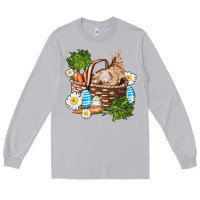 Moon Dust easter bunny in basket wıth carrot and eggs Long Sleeve Tee - AdoDesignShop