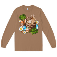 Toasted Coconut easter bunny in basket wıth carrot and eggs Long Sleeve Tee - AdoDesignShop