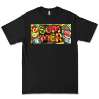 Black summer with fruits license plate Premium Tee - BarkalooDesign