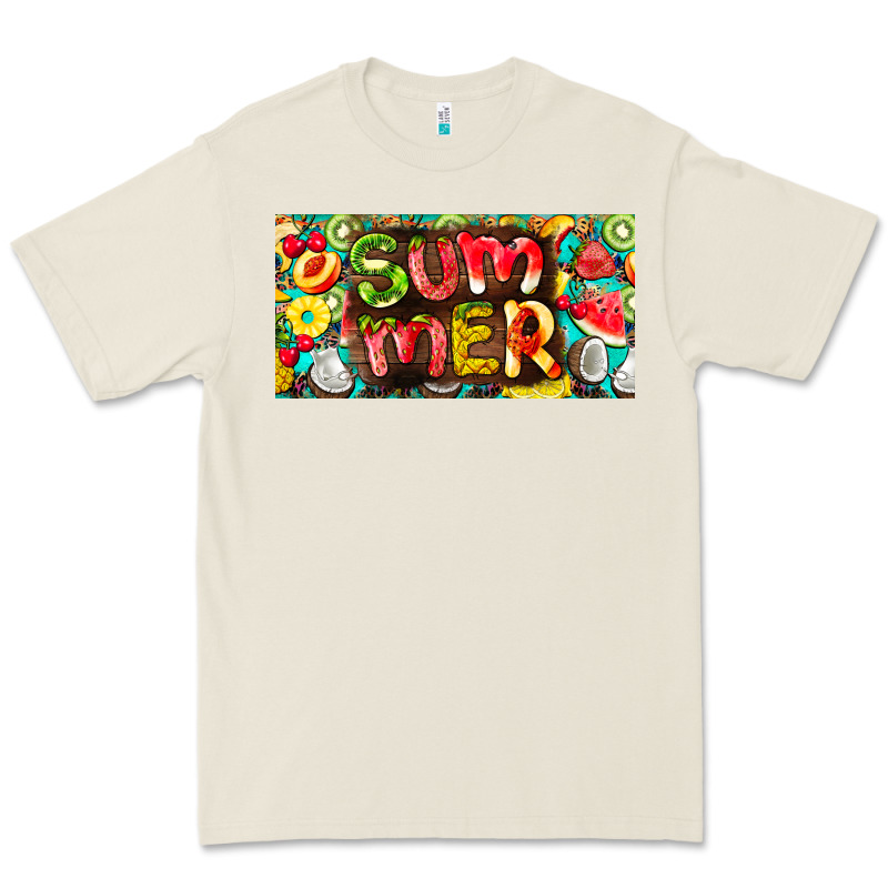 Summer With Fruits License Plate Premium Tee by BarkalooDesign | Teevron