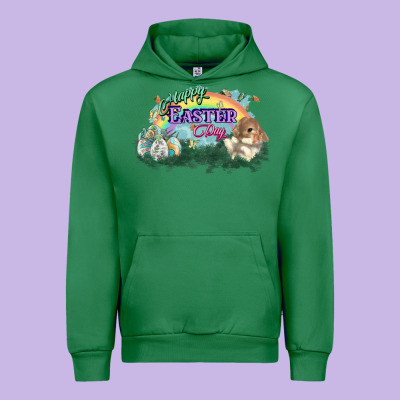 Happy Easter Day Rainbow Urban Hoodie Designed By Howdyjamesfarm