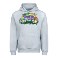 Heather Grey Happy Easter Day rainbow Urban Hoodie - HowdyJamesFarm