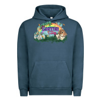 Pigment Midnight Navy Happy Easter Day rainbow Urban Hoodie - HowdyJamesFarm