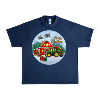 Navy merry christmas small town christmas ornament Urban Heavy Tee - BundleAndBundleShop