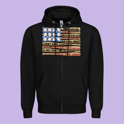 Baseball Ballgame Zipper Hoodie Designed By Maliassmallbusiness