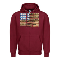 Burgundy baseball ballgame Zipper Hoodie - MaliasSmallBusiness