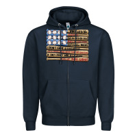 Navy baseball ballgame Zipper Hoodie - MaliasSmallBusiness