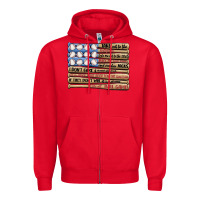 Red baseball ballgame Zipper Hoodie - MaliasSmallBusiness