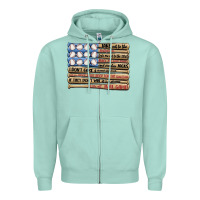 Seafoam baseball ballgame Zipper Hoodie - MaliasSmallBusiness