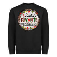 Black christmas santas favorite phlebotomist light Heavyweight Sweatshirt - AdoDesignShop