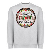 Heather Grey christmas santas favorite phlebotomist light Heavyweight Sweatshirt - AdoDesignShop