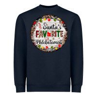 Navy christmas santas favorite phlebotomist light Heavyweight Sweatshirt - AdoDesignShop