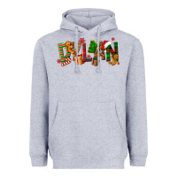 Heather Grey Personalized Christmas Themed Heavyweight Hoodie - NancyCooperArtShop