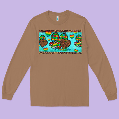 Western Hearts Autism Cup Long Sleeve Tee Designed By Artiststas