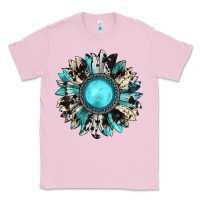 Bubblegum Pink western sunflower gemstone Classic Tee - JahusDesignShop