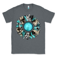 Charcoal Heather western sunflower gemstone Classic Tee - JahusDesignShop