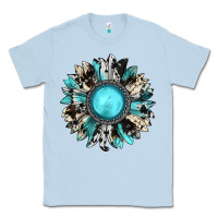 Dusty Blue western sunflower gemstone Classic Tee - JahusDesignShop