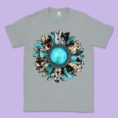 Western Sunflower Gemstone Classic Tee Designed By Jahusdesignshop