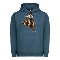 Pigment Midnight Navy Cowboy bull rodeo Urban Hoodie - HowdyJamesFarm