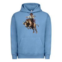 Pigment Pebble Blue Cowboy bull rodeo Urban Hoodie - HowdyJamesFarm