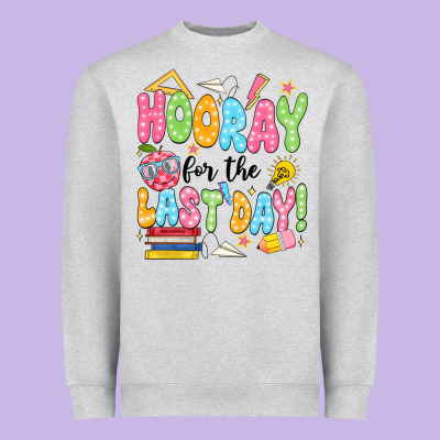 Hooray For The Last Day Black Heavyweight Sweatshirt Designed By Jahusdesignshop