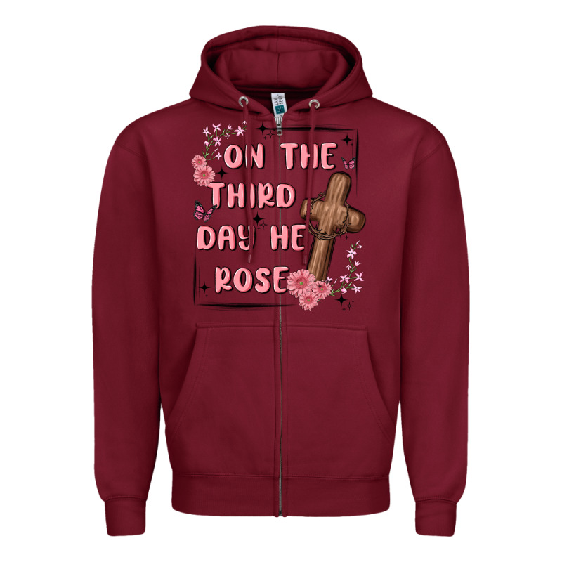 On The Third Day  He Rose Zipper Hoodie by MaliasSmallBusiness | Teevron