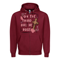 Burgundy on the third day  he rose Zipper Hoodie - MaliasSmallBusiness