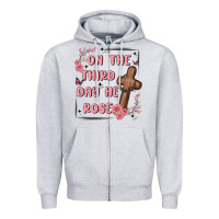 Heather Grey on the third day  he rose Zipper Hoodie - MaliasSmallBusiness
