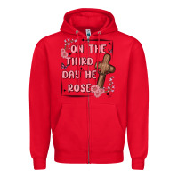 Red on the third day  he rose Zipper Hoodie - MaliasSmallBusiness