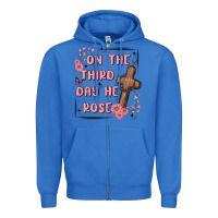 True Royal on the third day  he rose Zipper Hoodie - MaliasSmallBusiness