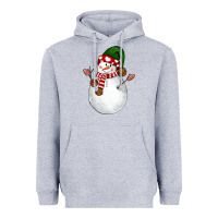 Heather Grey Snowman Heavyweight Hoodie - NancyCooperArtShop