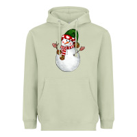 Matcha Snowman Heavyweight Hoodie - NancyCooperArtShop