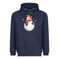 Navy Snowman Heavyweight Hoodie - NancyCooperArtShop