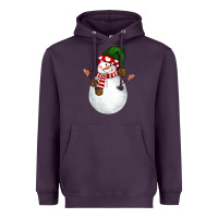 Plum Snowman Heavyweight Hoodie - NancyCooperArtShop