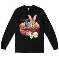 Black easter bunny and basket Long Sleeve Tee - AdoDesignShop