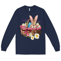 Navy easter bunny and basket Long Sleeve Tee - AdoDesignShop