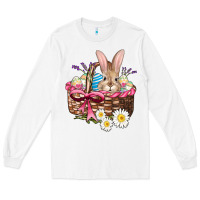 White easter bunny and basket Long Sleeve Tee - AdoDesignShop