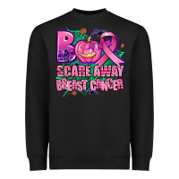 Black halloween boo with cancer ribbon breast cancer sca Heavyweight Sweatshirt - AdoDesignShop