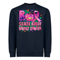 Navy halloween boo with cancer ribbon breast cancer sca Heavyweight Sweatshirt - AdoDesignShop