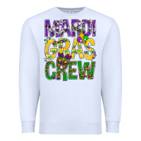 White Mardi Gras crew Premium Sweatshirt - BundleAndBundleShop