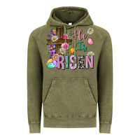 Vintage Olive he is risen easter Vintage Hoodie - Neo Western