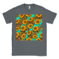 Charcoal Heather sunflowers and leopard western seamless pattern Classic Tee - BundleAndBundleShop
