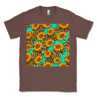 Chestnut sunflowers and leopard western seamless pattern Classic Tee - BundleAndBundleShop